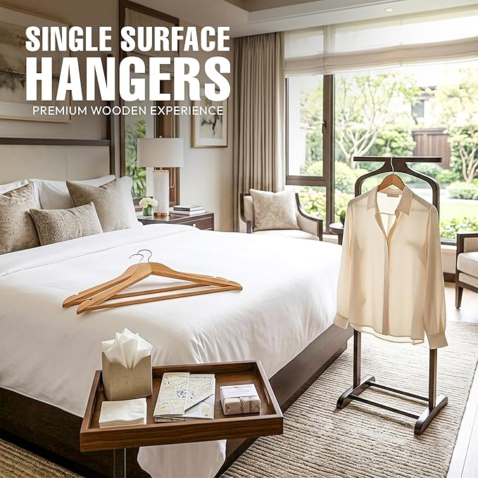 Utopia Home Premium Wooden Hangers 10 Pack - Durable & Slim Coat Hanger - Suit Hangers with 360-Degree Rotatable Hook - Wood Hangers with Shoulder Grooves (Natural Color)