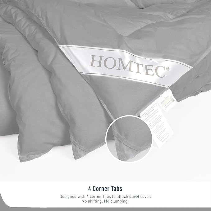 Full Size Duvet Insert 100% Cotton Shell Down Alternative Comforter Dark Gray Quilted Fluffy Duvet Insert Lightweight All Season with 4 Corner Tabs Breathable Soft