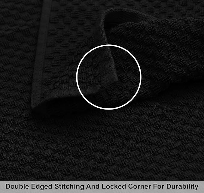 COTTON CRAFT Oversized Waffle Bath Sheets - 2 Pack Big & Tall 32 x 89 Luxury Euro Spa Waffle Weave Bath Sheet Towels - 100% Ringspun Cotton 450 GSM XXL Absorbent Quick Dry Shower Spa Towel - Black