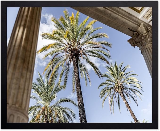 Monem Art Palermo Palm Trees Sicily Print - Tropical European Architecture Poster - Wall Decor for Living Room, Bedroom or Office - 30x40 Unframed Wall Art by Mareike Bohmer