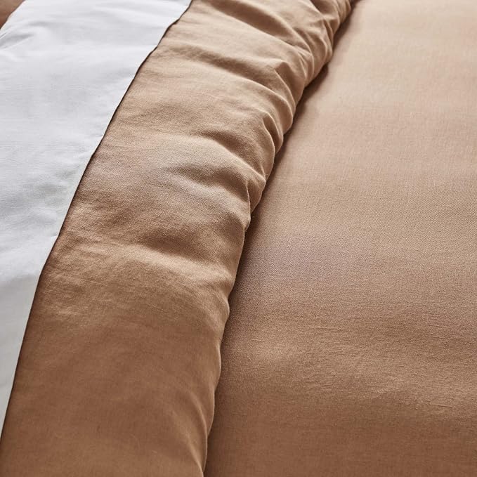 Levtex Home - 100% French Flax Linen - King Duvet Cover - French Flax Washed Linen - Sandstone - Duvet Cover Size (106x94in.)