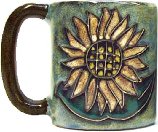One (1) MARA STONEWARE COLLECTION - 16 Ounce Coffee Cup Collectible Dinner Mug - Sunflower Design