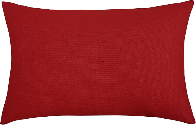 TangDepot 100% Cotton Solid Throw Pillow Cover 12x20 Deep Red | 100% cotton, same-color zip, machine wash & air dry. For living room, bedroom, office, car. 42 colors, 110 sizes. Cover only.