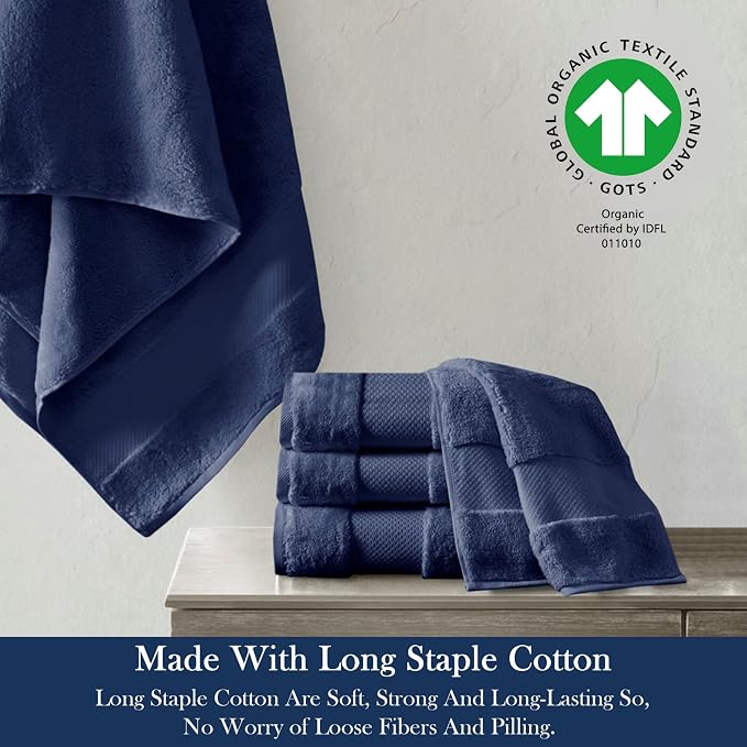 Organic Cotton Luxuriously Plush Bath Sheet Pack of 4 | GOTS & OEKO-TEX Certified | Premium Hotel Quality Towels | Feather Touch Technology|650 GSM Long Staple|Soft, Quick Dry & Ultra-Absorbent