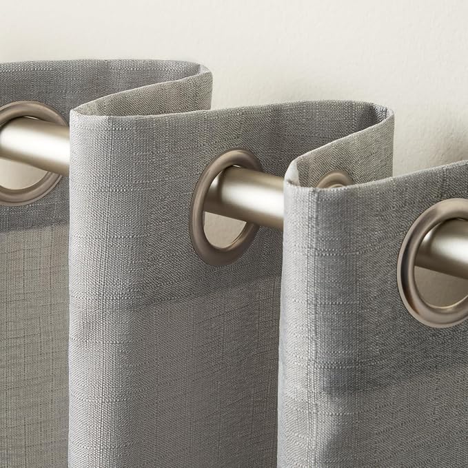 Exclusive Home Loha Linen Grommet Top Curtain Panel Pair, 54"x108", Dove Grey
