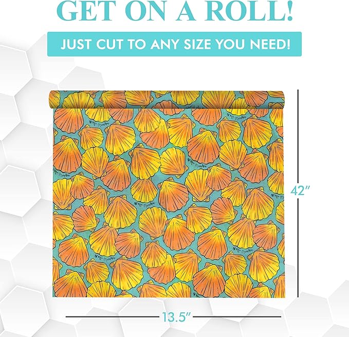 Meli Wraps - Reusable Beeswax Wrap Roll, Zero Waste Beeswax Wraps for Covering Food, Kitchen Roll for Food Storage, 13.5 x 42, Shells
