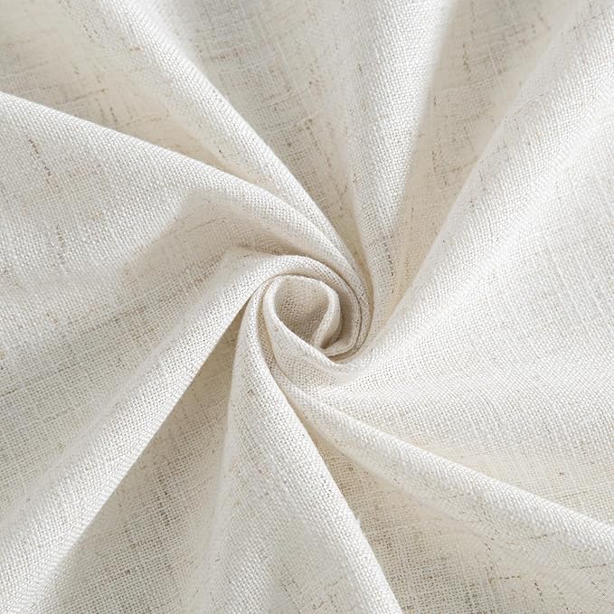 NICETOWN Linen Kitchen Curtains 36 Inch Length, Light Filtering Privacy Small Cafe Curtains 42" W, Linen Textured Elegant Short Window Treatments for Country Farmhouse Bedroom
