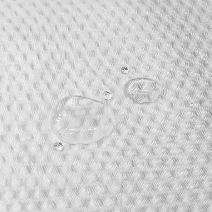 Tititex Solid White Cloth Fabric Shower Curtain Liner with 2 Magnets - Texture Pressure Bubble Soft Hotel Quality Waterproof Shower Liner, Light-Weight & Machine Washable 60x72 inch