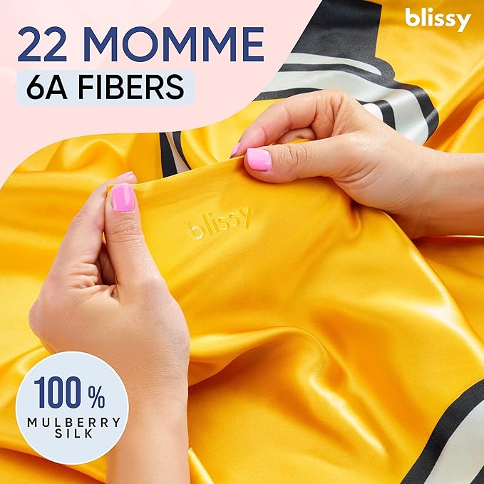 Blissy Silk Pillowcase - 100% Pure Mulberry Silk - 22 Momme 6A High-Grade Fibers - Silk Pillow Cover for Hair & Skin - Regular, Queen & King (Minion, 20" x 26" (Pack of 1))