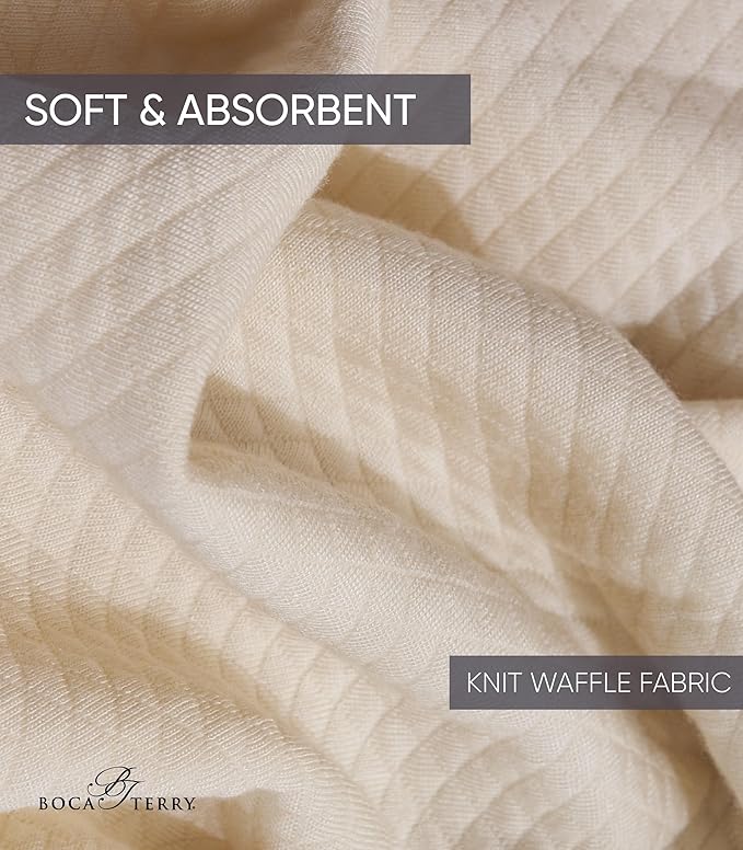 Boca Terry Mens Soft Waffle Knit Robe - Long Spa, Resort & Hotel Bathrobe for Men - Luxury Bath Robe