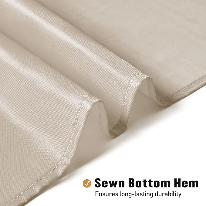 MitoVilla Stall Half Size Shower Curtain Liner, 36 x 72 Inch Fabric Bath Curtain Liner for Modern Hotel, Beige Shower Liners, Washable & Water Repellent, Cream