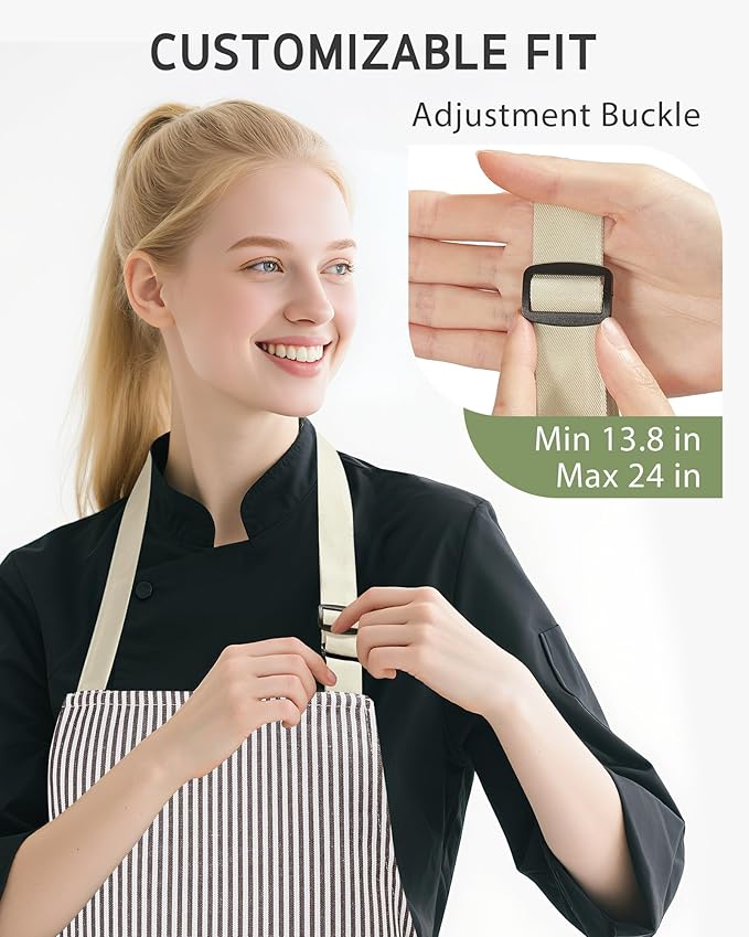 Syntus Apron for Men Women, Adjustable Cooking Kitchen Chef Aprons with 2 Pockets
