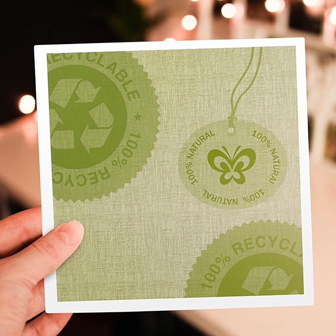 3dRose Green Natural Recycle earth friendly art 1 Greeting Card with envelope