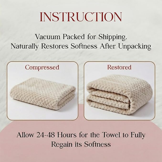 2 Pack Microfiber Hair Towel Wrap for Women 26 x 10 in | Hair Drying Towel with Button | Hair Turban Towel Quick Dry Waffle Coral Fleece Head Towels (Grey + Camel)