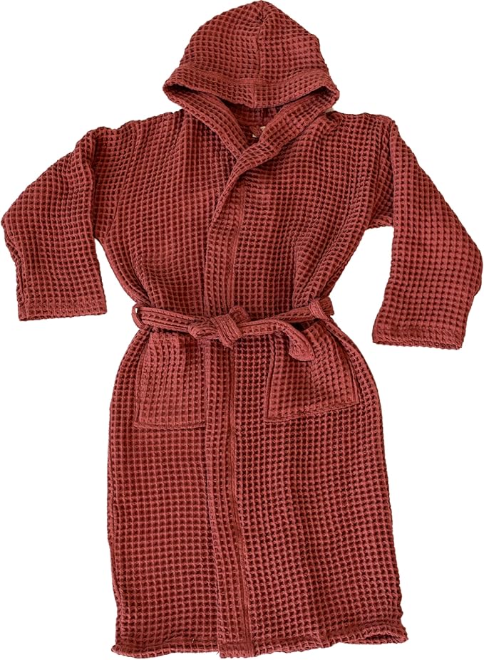 Unisex Hooded Waffle Robe for Women & Men 100% Turkish Cotton | Quick-Dry Bathrobe | Cozy Housecoat for Lounging