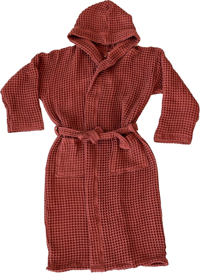 Unisex Hooded Waffle Robe for Women & Men 100% Turkish Cotton | Quick-Dry Bathrobe | Cozy Housecoat for Lounging