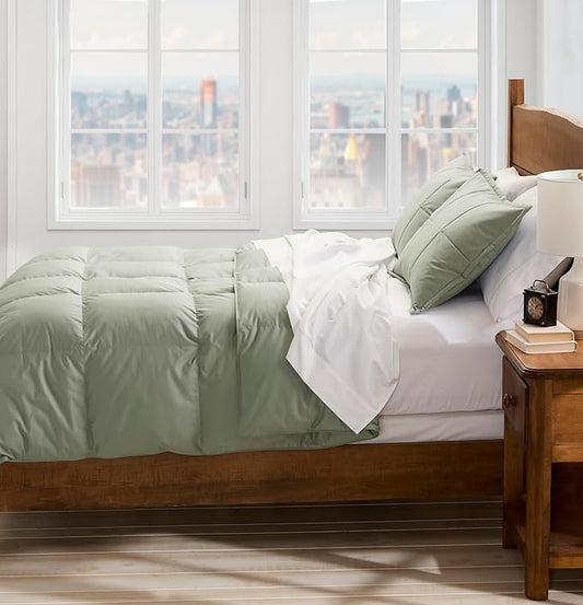 Cuddledown Chroma Down Alternative Comforter | Soft, Lofty, Cloudlike | Hypoallergenic | 100% Cotton Sateen Shell | Handcrafted | Duvet Insert | Oeko-TEX Certified | King | Winter | Meadow