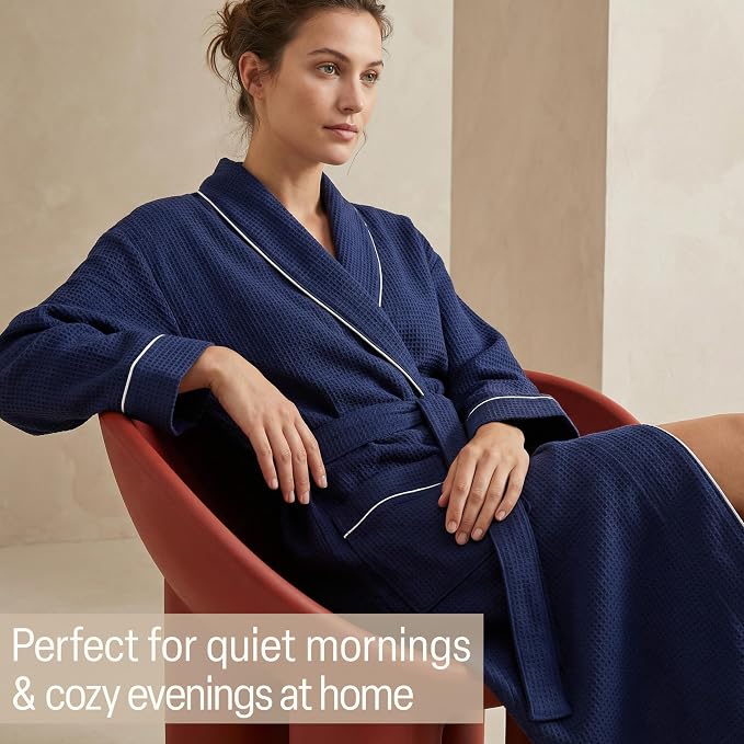 Get Trend Waffle Robes for Women S-2XL, Lightweight Soft Bathrobes, Cozy Loungewear House Coat for Spa, Shower & Hotel