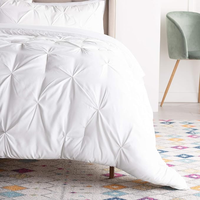 LINENSPA All Season Hypoallergenic Down Alternative Microfiber Comforter, Full, Bright White