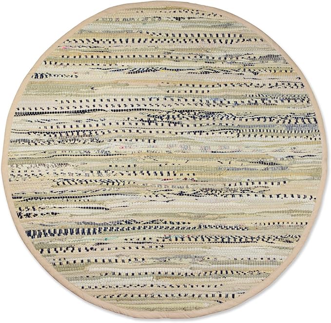 DII Chindi Home Collection Handwoven Multicolor Area Rag Rug, 36" Round, Taupe