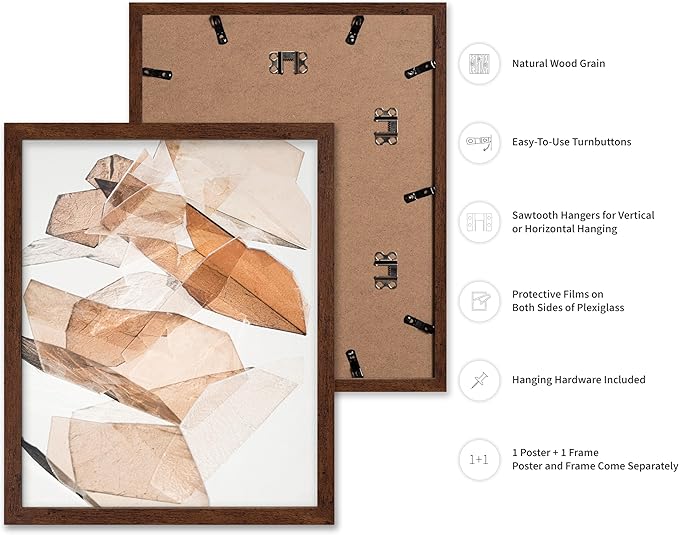 Monem Art Earthy Origami Paper Photography Print - Neutral Abstract Shapes Art Poster - Wall Decor for Living Room, Bedroom or Office - 16x20 Brown Framed Wall Art by Renee Stramel