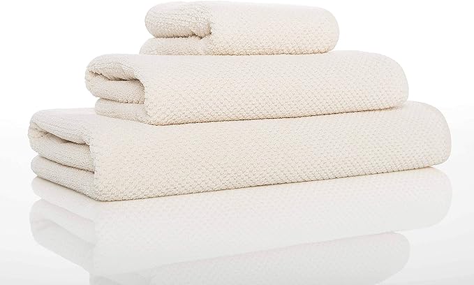 Graccioza Bee Waffle Guest Towel 12" x 20" - 100% Egyptian Combed Cotton, 550 GSM - Elegant Waffle Pattern Bath Towels - Super Absorbent and Quick Dry - Soft Hand and Face Towel - Natural
