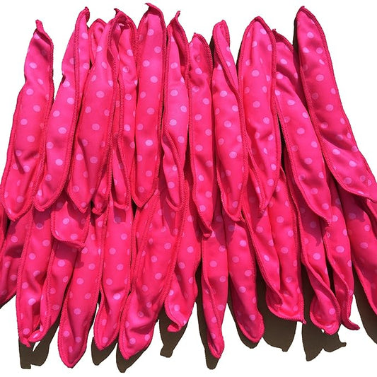 Aimin Soft Satin Sponge Overnight Curlers for Heatless, Long Hair Curls (20 pcs, pink)