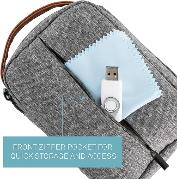 UT Wire Pocket for Gadgets – Trifold Travel Case Organizer Pouch Padded for Electronics Accessories, Cables, Tech Gear in Grey