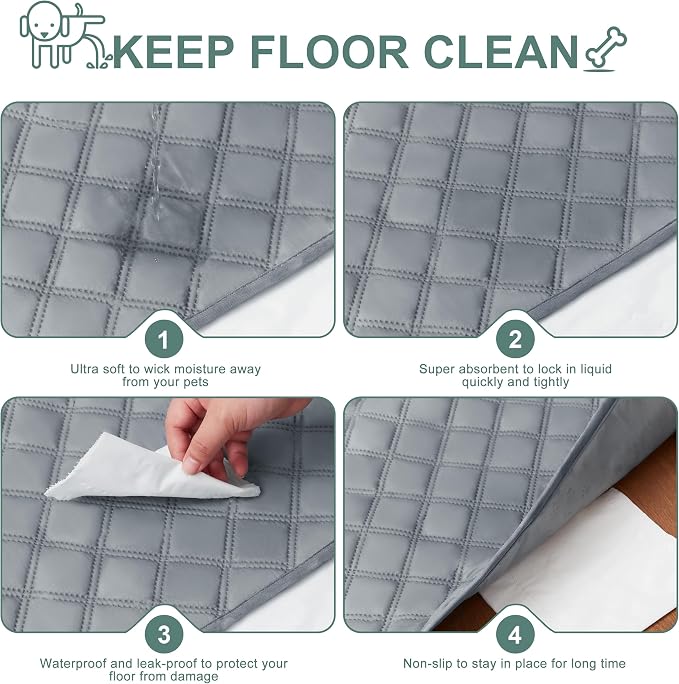 Eterish Reusable Washable Pee Pads for Dogs Extra Large 54'' x 54'' 2 Pack, Absorbent Pet Puppy Dog Training Pads Non-Slip, Waterproof Whelping Potty Pads for Dogs Leak-Proof