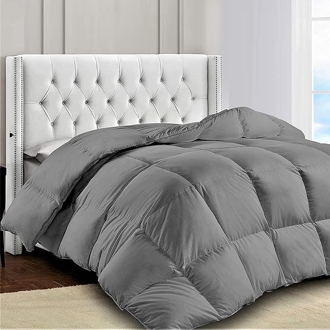 LUX Décor Queen Comforter – 88x88 Ultra-Soft Down Alternative Duvet Insert with Corner Tabs & Box Stitching, Hotel Quality Plush Hypoallergenic Microfiber, Oeko-TEX Certified – Grey