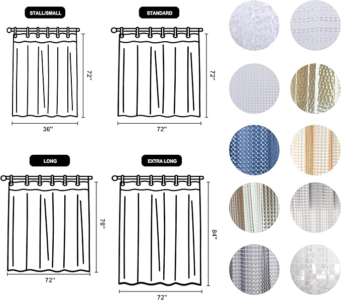 NTBAY EVA Clear Shower Curtain with Water Cube, Water-Repellent Liner with 3 Magnets for Bathroom, 72x84 Inches