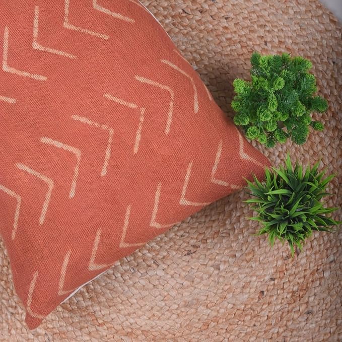 Trade Star 100% Cotton Throw Pillow Case Beautiful Cushion Case Farmhouse Rust Cushion Cover Large Decorative Handmade Boho Spring Pillow Cover for Sofa Highly Durable (Rust Phoenix 14X36 INCHES)