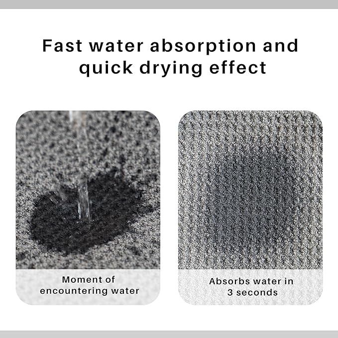 ROLSHOL 2 Pack Microfiber Hair Towel Wrap for Women, 32" x 11" Waffle Weave Hair Plopping Towel for Curly, Long & Thick Hair, Anti-Frizz Hair Turbans for Wet Hair (White, Grey)