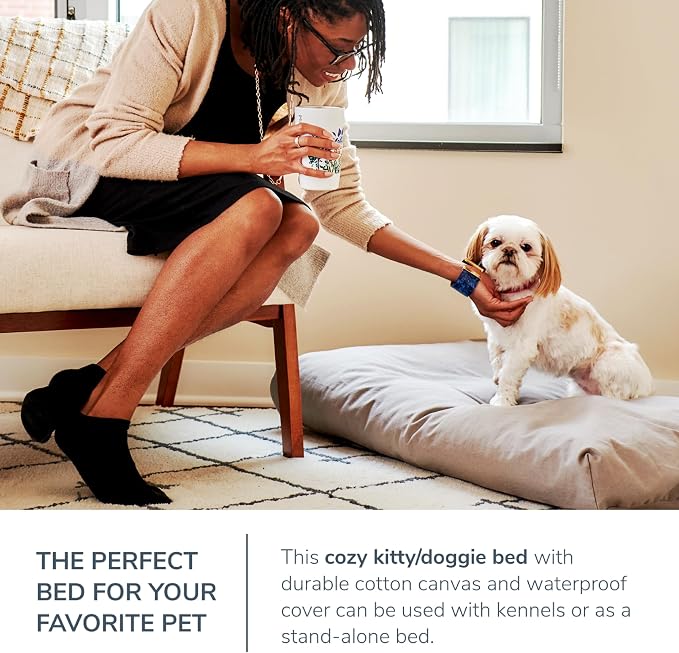 Naturepedic Organic XX-Large Pet Bed - Super Plush Dog & Cat Beds - Ultra Supportive Dog Bed Mat - Ideal Pet Bed with No Polyurethane Foam - 47" x 29" x 5"