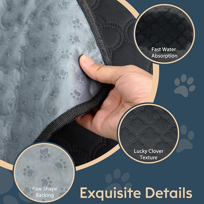 FunFurry Washable Puppy Pads - 2 Pack Reusable, Waterproof Training Pads, Guinea Pig Cage Liner with Non-Slip Backing (Dark Grey, 31" X 36")