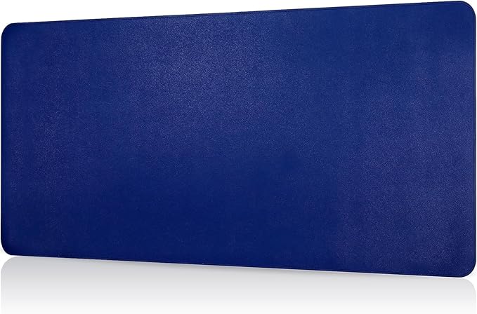 Dual-Sided Desk Pad, Large Mouse Pad - Natural Cork & PU Leather Non-Slip Waterproof Desk Mats for Office and Home (Blue, 31.5" x 15.7")