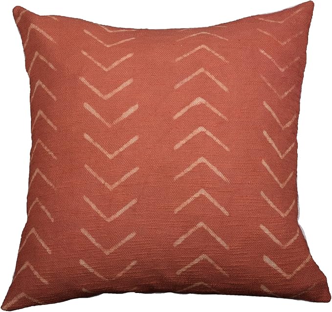Trade Star Decorative Couch Throw Pillow Case Modern Handmade Bed Decor Cushioncase Authentic Square Pillowsham Indian Sofa Cushion Cover for Living Room Decor (Rust (Phoenix), 18 X 18 Inch)