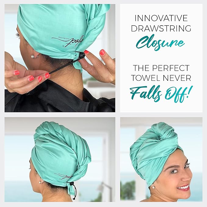 Microfiber Hair Towel Wrap with Wet & Dry Detangling Brush – Fast Drying Anti-Frizz Hair Drying Turban for Curly, Wavy and Straight Hair – Gentle Absorbent Hair Care for Women, Girls and Kids