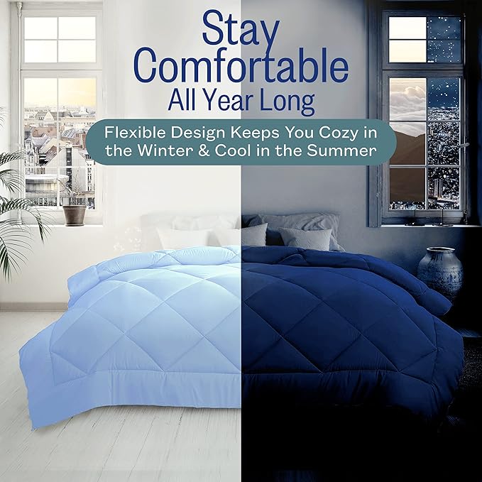 King/California King Down Alternative Comforter, All-Season Duvet Insert with Corner Tabs, Box-Stitch, Soft Microfiber, Machine Washable, 104"x98"