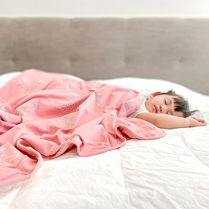 Woolino Toddler Blanket - Merino Wool and Organic Cotton Baby Blanket for Girls and Boys - 4 Season - 52.5” x 40” - Succulent