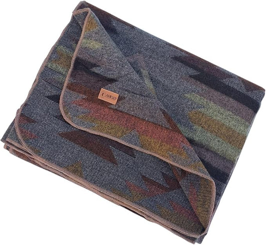 Alpaca Wool Blanket, Throw Size 78 x 47, Reversible 2 in 1, Thick and Ultra Soft, Hypoallergenic, Non-Itchy, Handmade in Ecuador. Premium Alpaca Wool Thtow Blanket for Cozy Comfort.(Brown and Orange)
