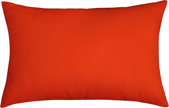 TangDepot Handmade Decorative Solid 100% Cotton Canvas Throw Pillow Covers/Pillow Shams, (12" x20" , Deep Orange, 1 Count (Pack of 1)) | 100% cotton, same-color zip, machine wash & air dry. For living room, bedroom, office, car. 42 colors, 109 sizes. C...