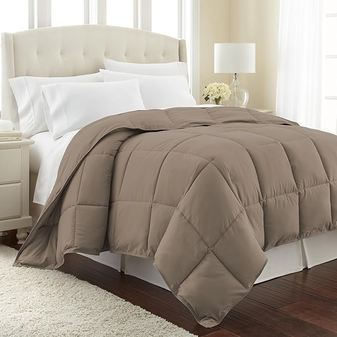 Southshore Fine Living, Inc. King Size Down Alternative Comforter, Oversized Cal King Comforter Only, Hotel Bedding, All Season Comforters, Wrinkle Free Bedding, Duvet Insert, Dark Taupe Comforters