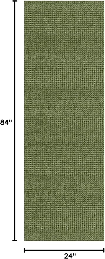 EARTHALL Woven Runner Rug 2x7 Ft Washable Runners for Hallways Cotton Non Slip Rubber Backed Kitchen Runner Braided Indoor Floor Carpet for Entryway, Hallway, Kitchen, Bedroom, Green