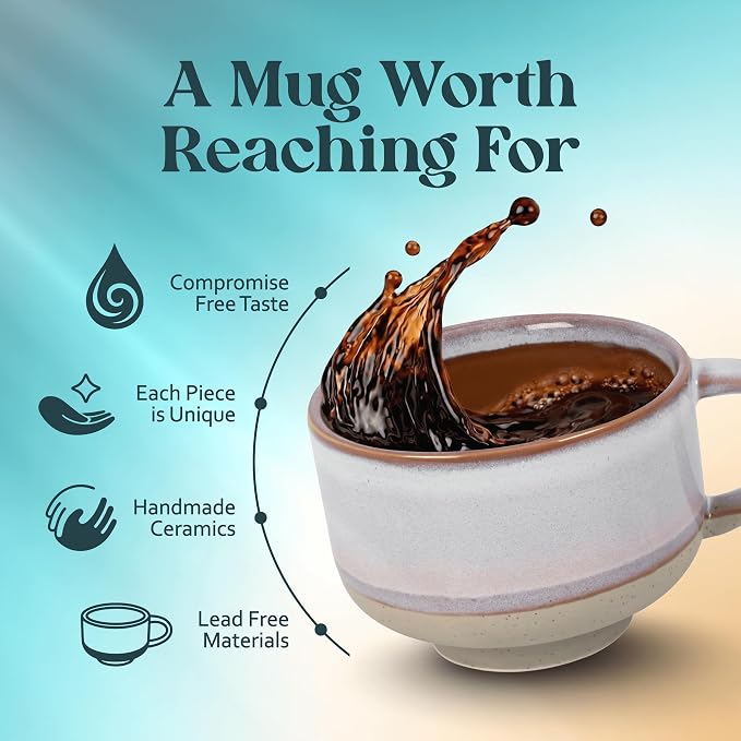 NOVA CERAMICS 16 oz Coffee Mugs - Ceramic Coffee Mug - Coffee Cups with Handle - Microwave & Dishwasher Safe - Ceramic Mug - Gifts For Women Men Him Her - 16oz - Orchid