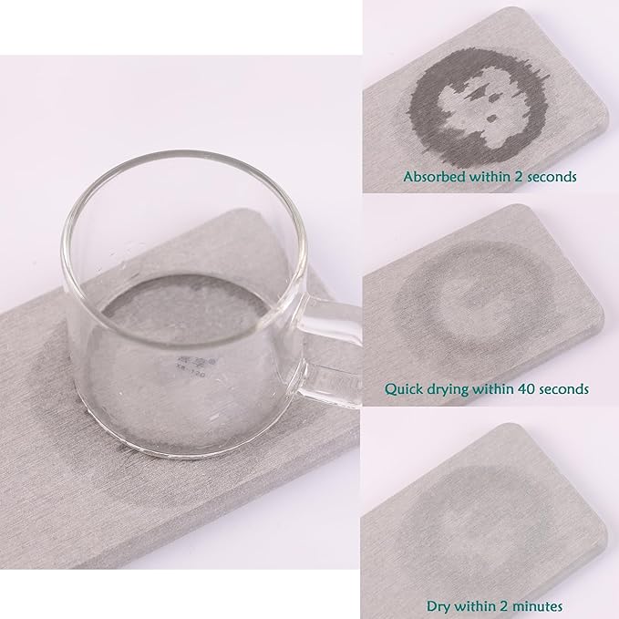 NiuYichee Set of 4 Water Absorbent Diatomite Coasters, Diatomaceous Earth Kitchen Soap Dish, Bathroom Trays, Water Absorbing Stone Used for Hand Soaps & Plants & Toiletries in The Modern Home