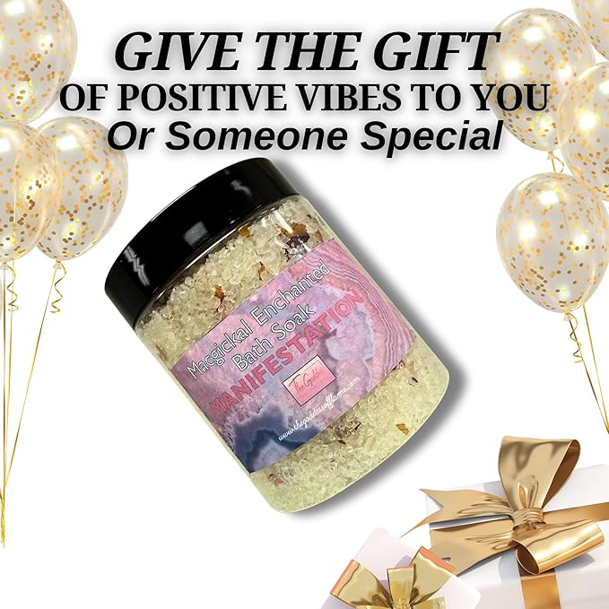 Manifestation Bath Salts – Dead Sea Salt Bath Soak for Intentions, Spiritual Cleansing & Ritual Use 12oz