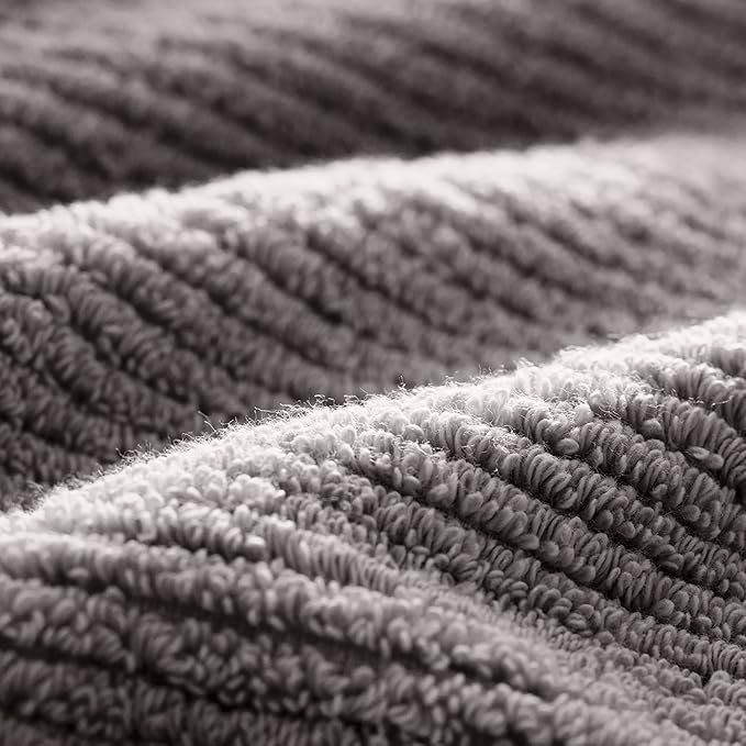 BOLL & BRANCH Turkish Ribbed Bath Sheet - Stone - 100% Organic Turkish Cotton - Oversized Soft Absorbent Quick Dry Luxury Spa Bath Sheet with Textured Rib Weave - Premium Comfort