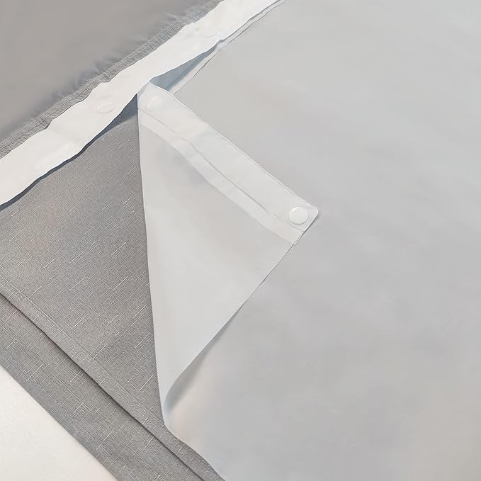 River Dream Waterproof PEVA Snap-in Shower Curtain Liner Replacement: Removable to Attach, Frost, 70x78