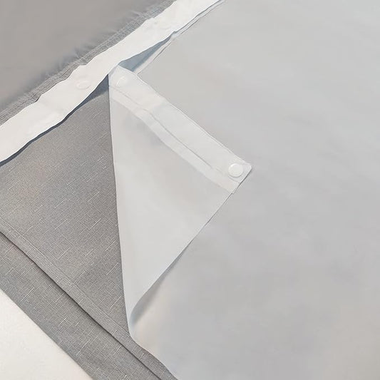 River Dream Waterproof PEVA Snap-in Shower Curtain Liner Replacement: Removable to Attach, Frost, 70x60